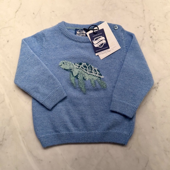 Trotters London Blue Turtle Sweater, NWT, 12-18M - Picture 4 of 5